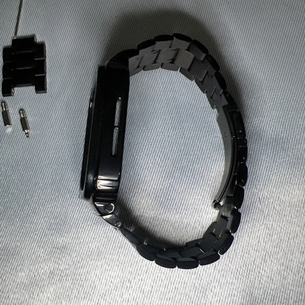 Stainless Steel Black Strap Cover Case For Apple Watch 42/44‎ MM